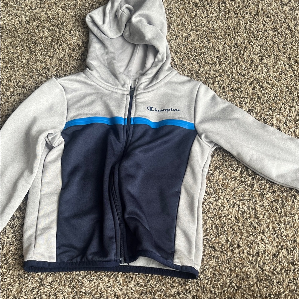 Champion Kids' Hoodie in Gray and Navy